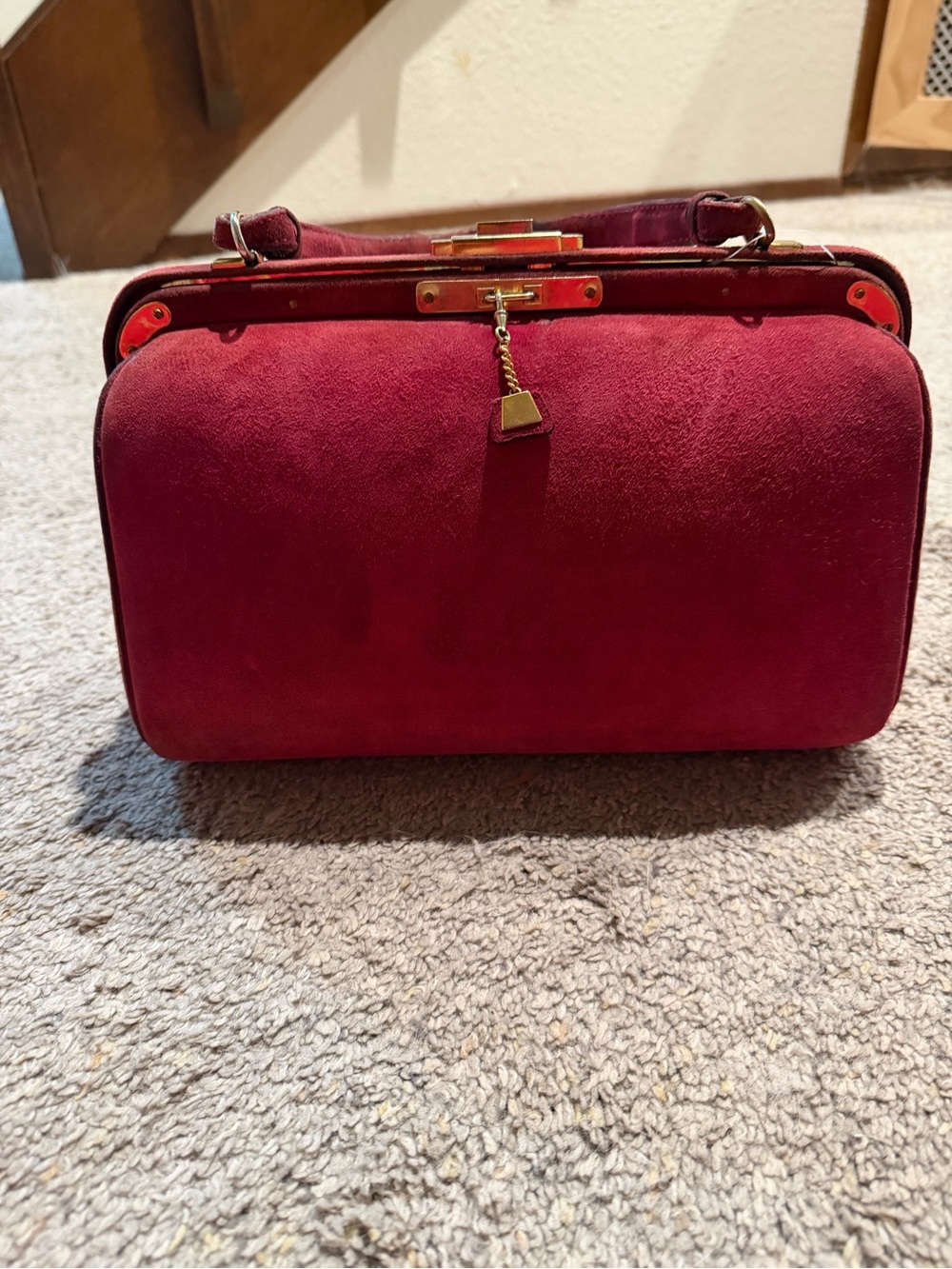 Fernande Desgranges Vintage Suede 1950s handbag